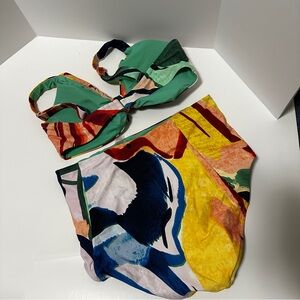 Colorful High Waisted Calia Bikini Set size XL